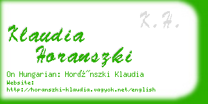 klaudia horanszki business card